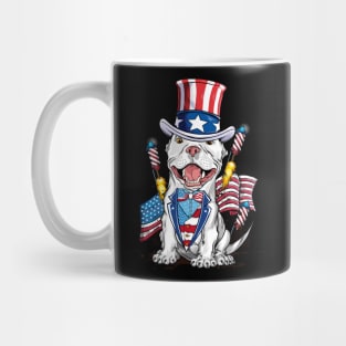 CUTE DOG PITBULL PROUD AMERICA Mug